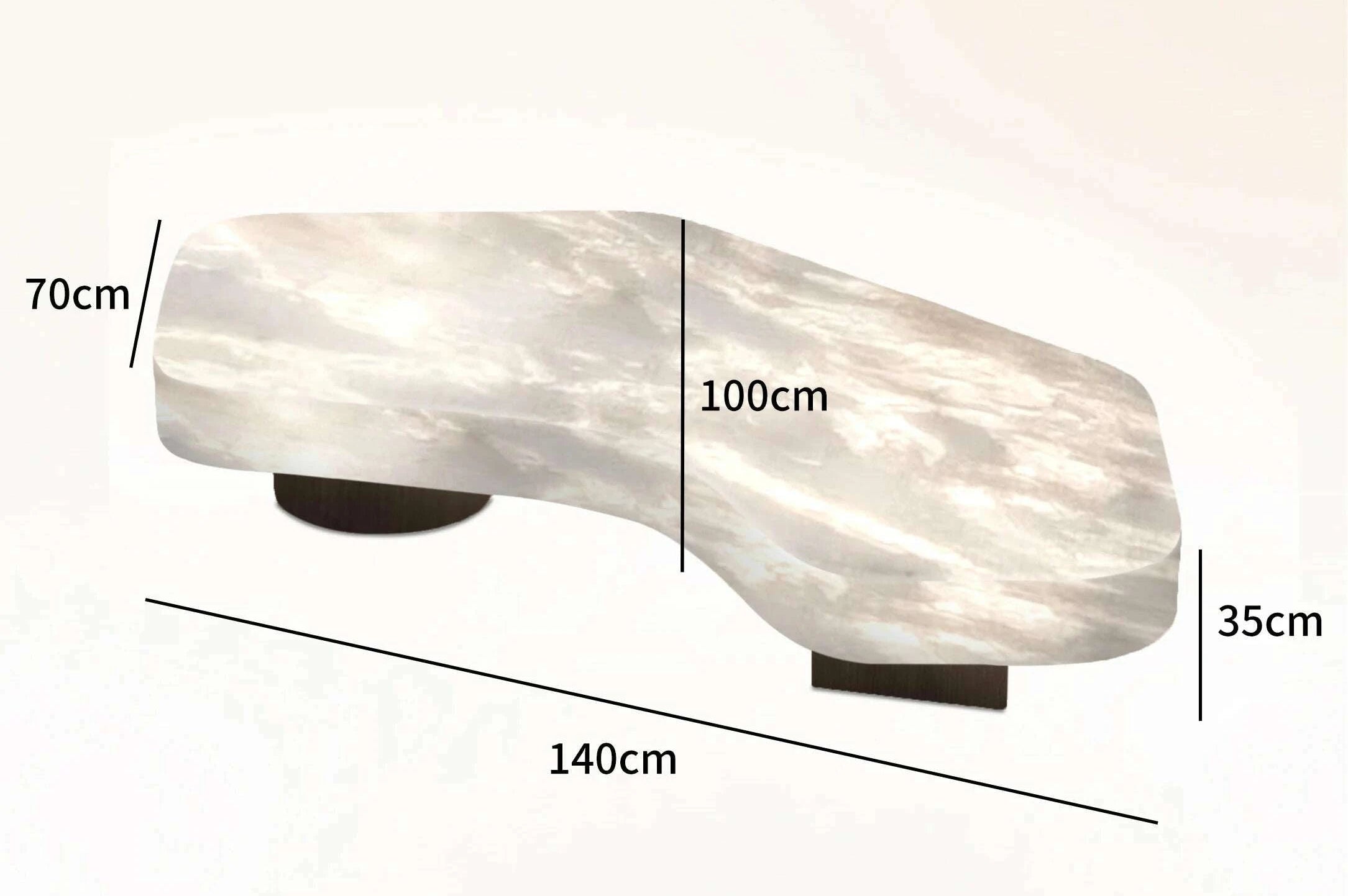 KIMLUD, Living room geometric coffee table luminous jade luxury stone white ice jade crescent moon light luxury advanced large flat, KIMLUD Womens Clothes