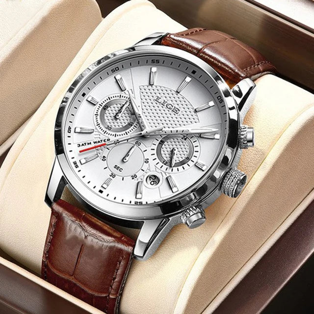 LIGE Fashion Automatic Date Men Quartz Watches Top Brand Luxury Male Clock Chronograph Sport Mens Wrist Watch Relogio Masculino
