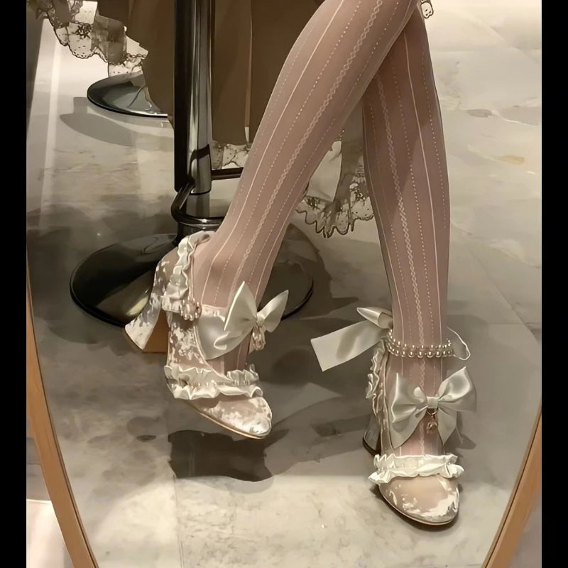 Pumps – Velour Bowknot – Court Style | KIMLUD