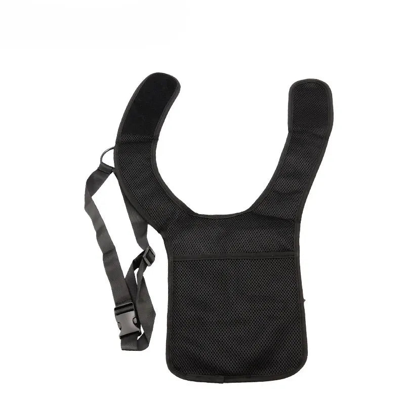 Polyester Anti-Theft Shoulder Bag Double-Bag Design — Black | KIMLUD