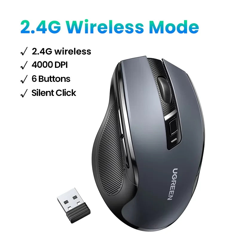 Matte Ergonomic Wireless Mouse Bluetooth 5.0 4000DPI — Deep Blue-Gray | KIMLUD