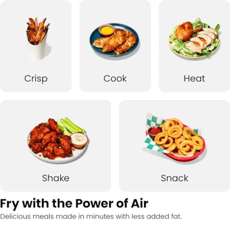 Stainless Steel Exterior Dual Air Fryer Double Basket — Matte Black | KIMLUD