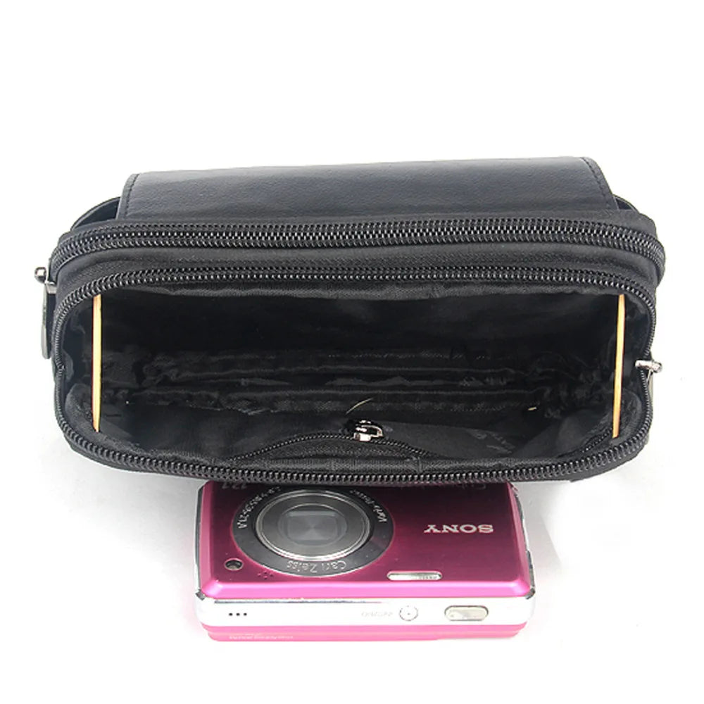 Genuine Leather Waist Pack Coin Pouch — Black | KIMLUD