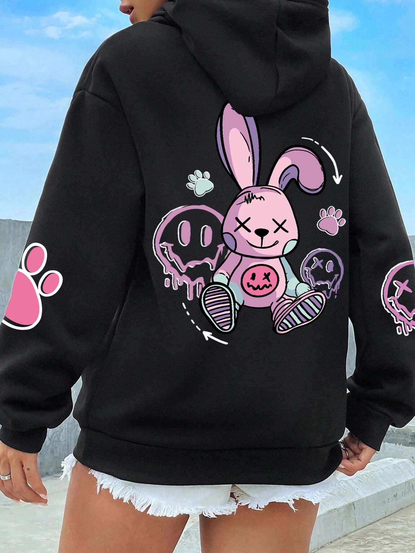 Hoodie – Printed – Fleece – Oversized – Women | KIMLUD