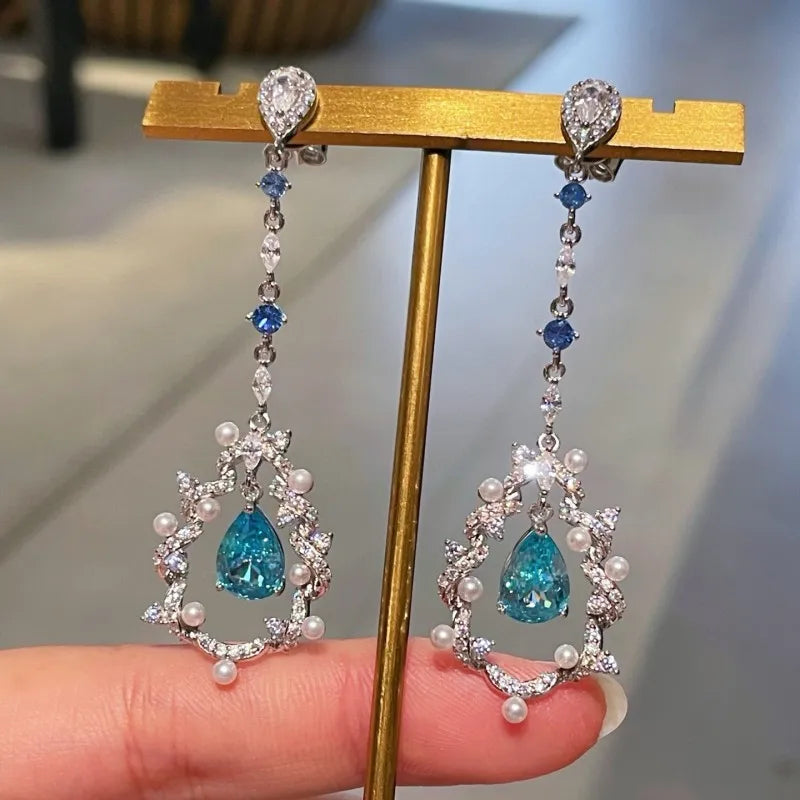 Jewelry Set – Zircon Necklace Earrings Ring – Sterling Silver | KIMLUD