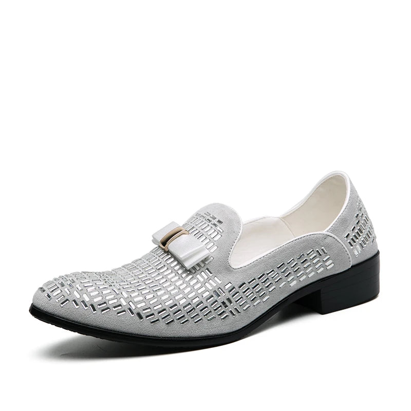 Soft Cow Suede Lux Solid Loafers — Silver | KIMLUD