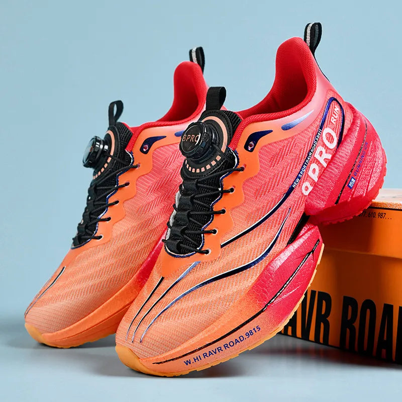 Marathon Carbon Plate Sports Running Shoes Men New Breathable Lightweight Mesh Sport Shoes Women Comfortable Nonskid Sneakers