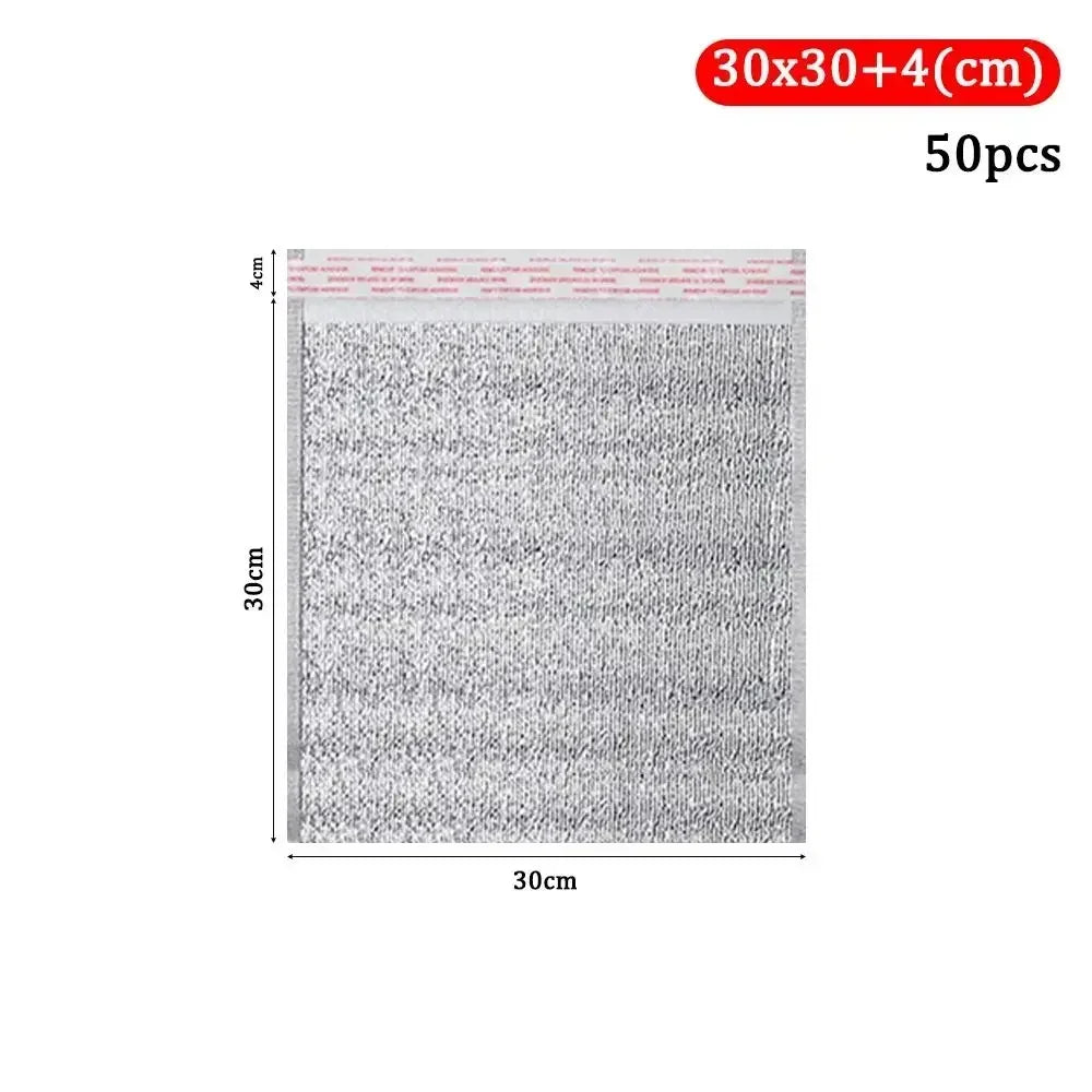 KIMLUD, 50Pcs/Pack Ice Cold Warm Aluminum Foil Bag Food Thermal Drink Storage Insulation Bag Delivery Carrier with Closure Cooler Bag, KIMLUD Womens Clothes