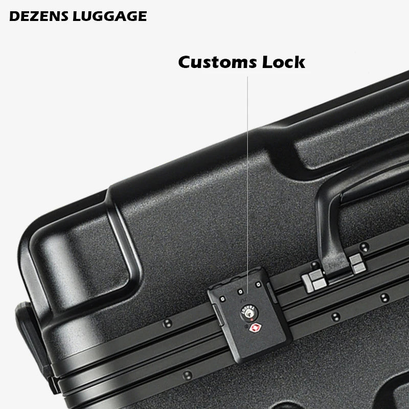 DEZENS High Quality Luggage 20/24/26/30 Inch Big-Capacity Space Silver PC Roling Luggage Spinner travel suitcase
