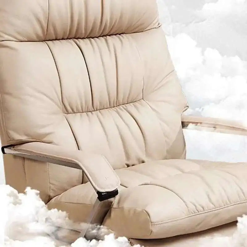 Nordic Cortex Fabric Recliner Chair Ergonomic — White | KIMLUD