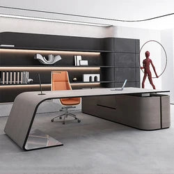 custom.Senior Lacquer Desk Designer High-end President Table Fashion White Manager in Charge of Big Class Desk