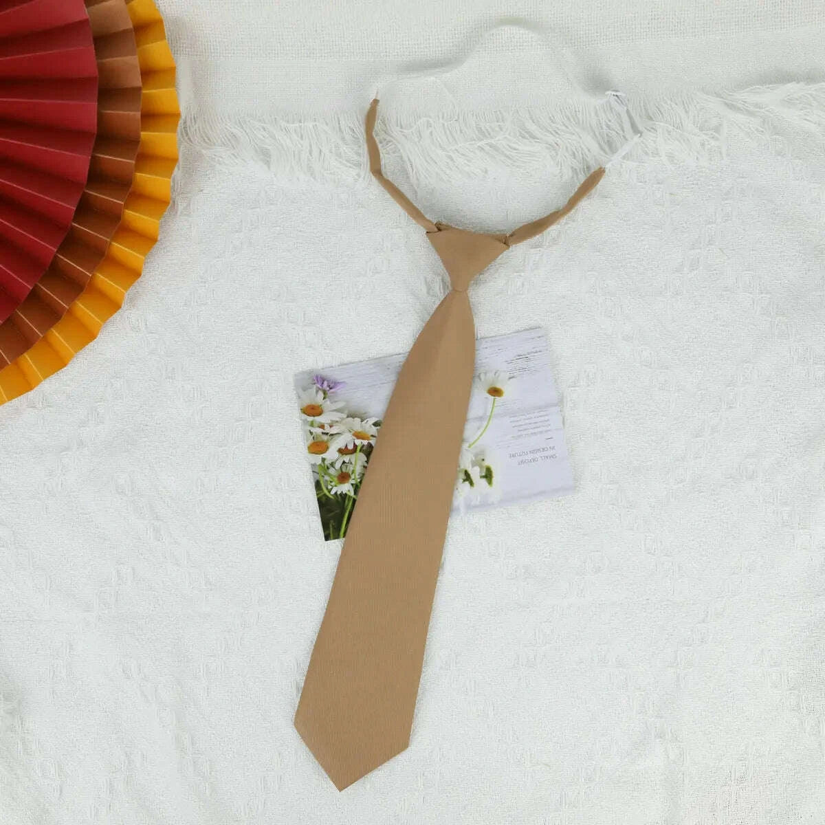 KIMLUD, Trendy Black and Navy JK Tie Girl's Boy's Korean Uniform for Students Pre-tied Short Tie with Handmade Design, KIMLUD Womens Clothes