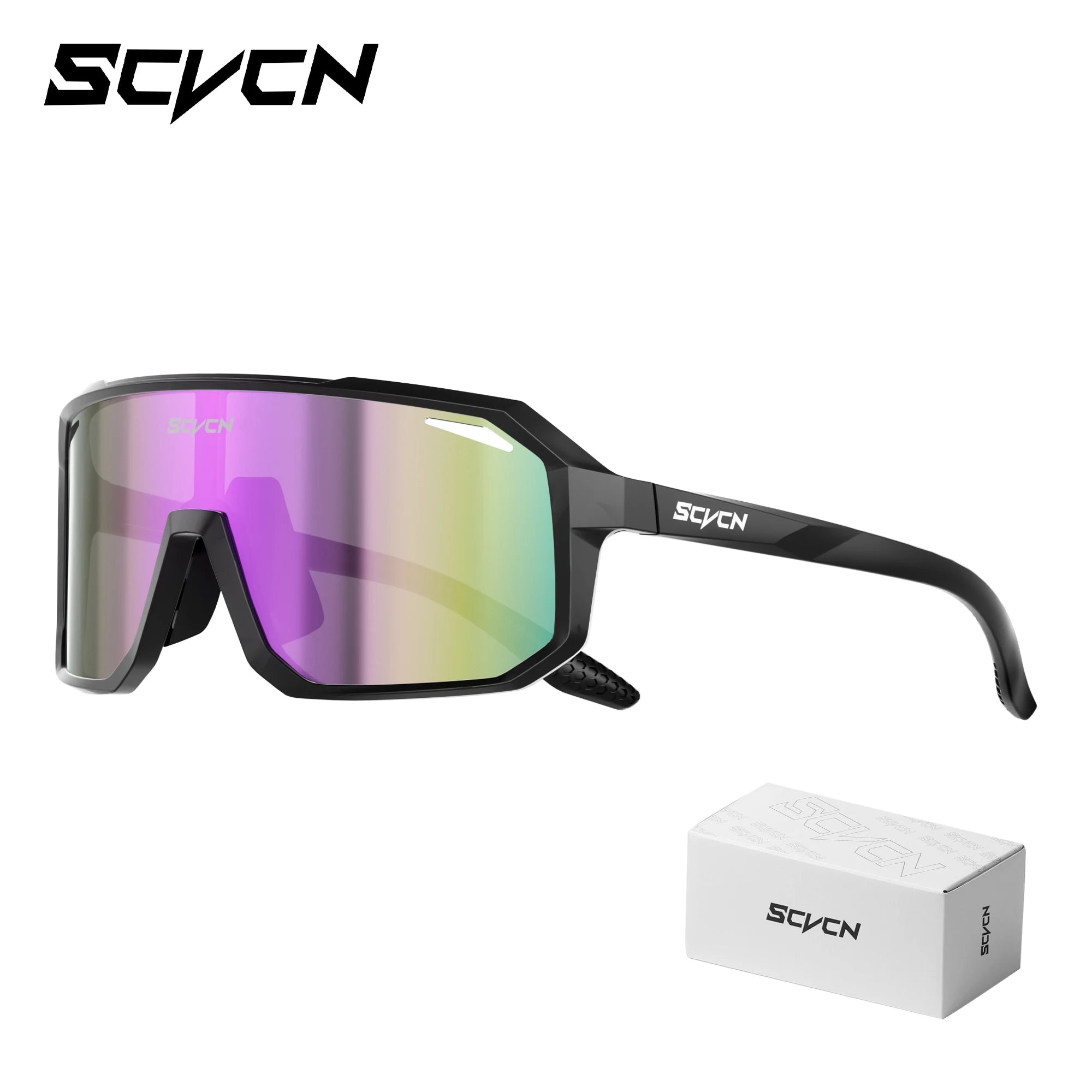 SCVCN New Riding Cycling Sunglasses Outdoor Sports Running Goggles Men's Mtb Bicycle Glasses Women Cycling Eyewear 1 Lens