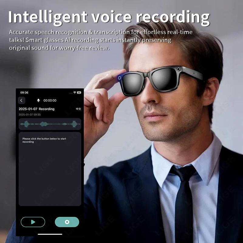 2025 New AI Intelligent Interactive Smart Sunglasses Photography Video Translation Smart Glasses For Google Glasses IOS Andirod