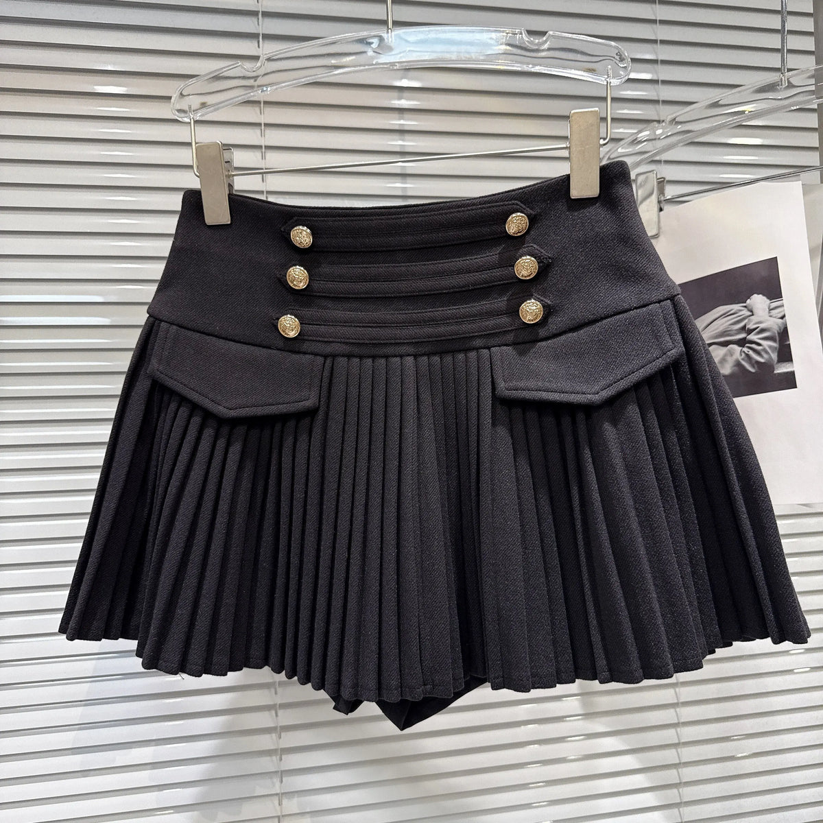 A-Line Skirt – High-Waisted Pleated – Polyester Blended | KIMLUD