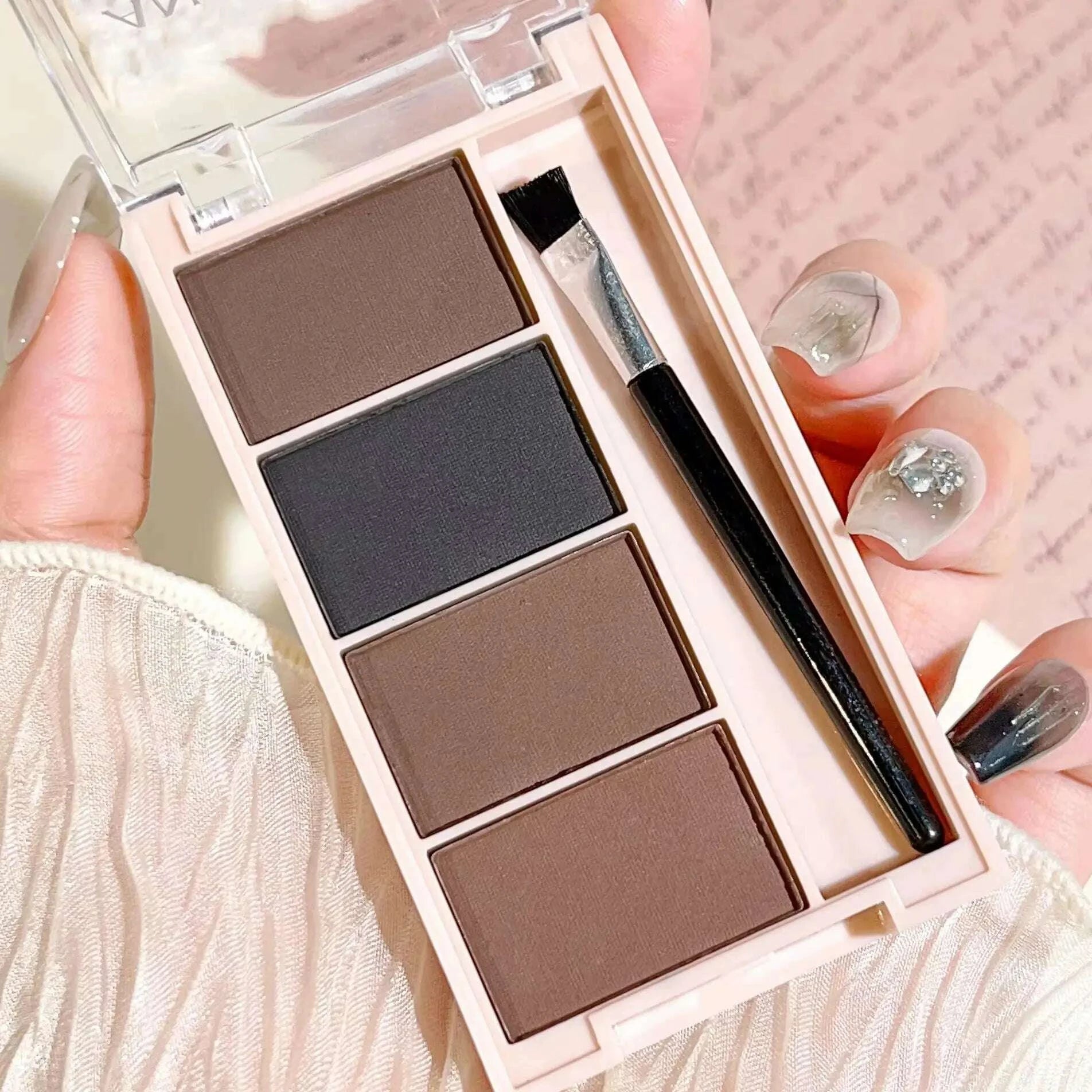 a-set-of-4-color-eyebrow-powder-trays-with-brushes-in-gray-and-brown-matte-tones-for-long-lasting-color-rendering-filling-and-skimlud-womens-fashion-34599271