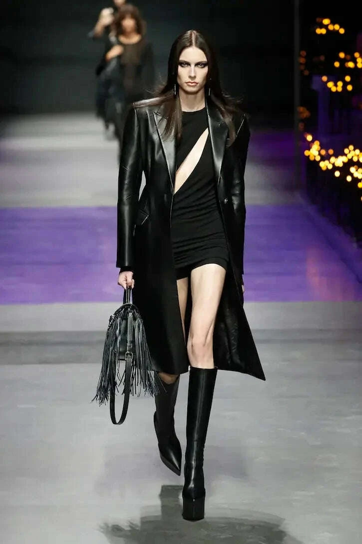 KIMLUD, 2025 New black platform knee high boots fashion Pointed toe skinny calf knee high boots Side zipper Riding boots, KIMLUD Womens Clothes