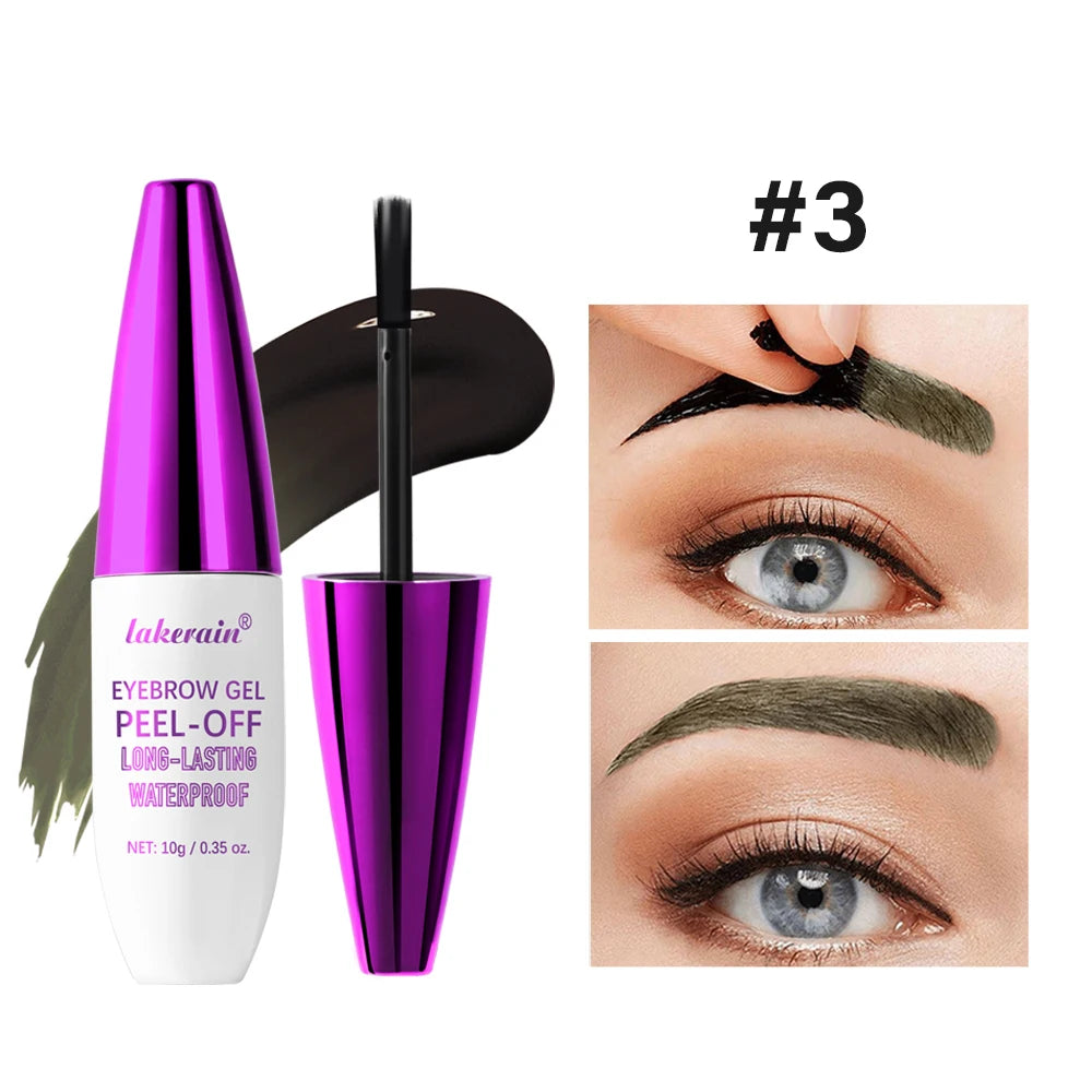 4Color Eyebrow gel Tint peel-off waterproof Tattoo Brow Tint Smudge-Proof Sweat Resistant Waterproof non-sticky Cosmetics