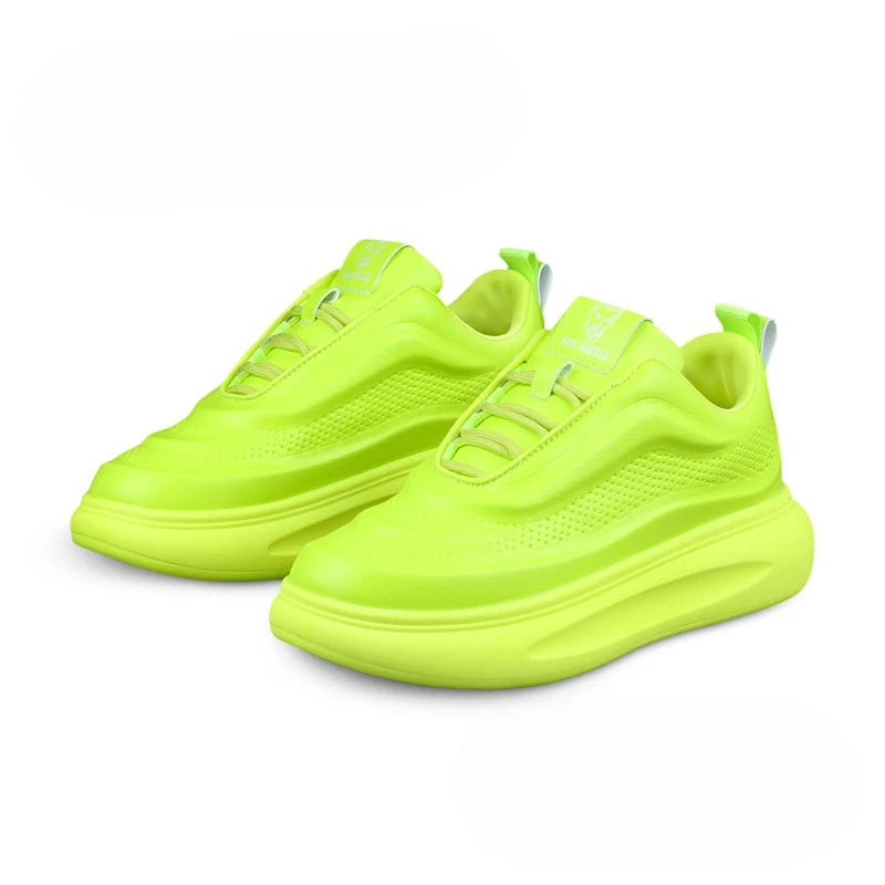 Chunky Sneaker Men Women Designer White Board Shoes Fashion Casual Microfiber Leather/Corduroy Height Increased Platform Shoes