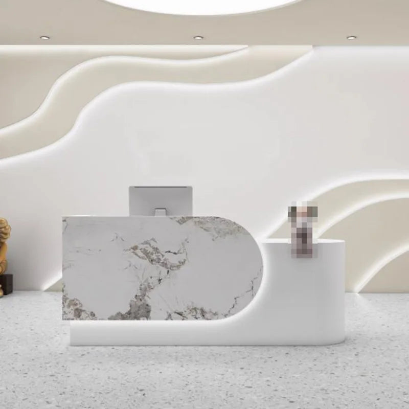 Best Organizers Reception Desks Design Display Drawer Beauty Reception Desks White Led Lights Comptoire Accueil Trendy Furniture