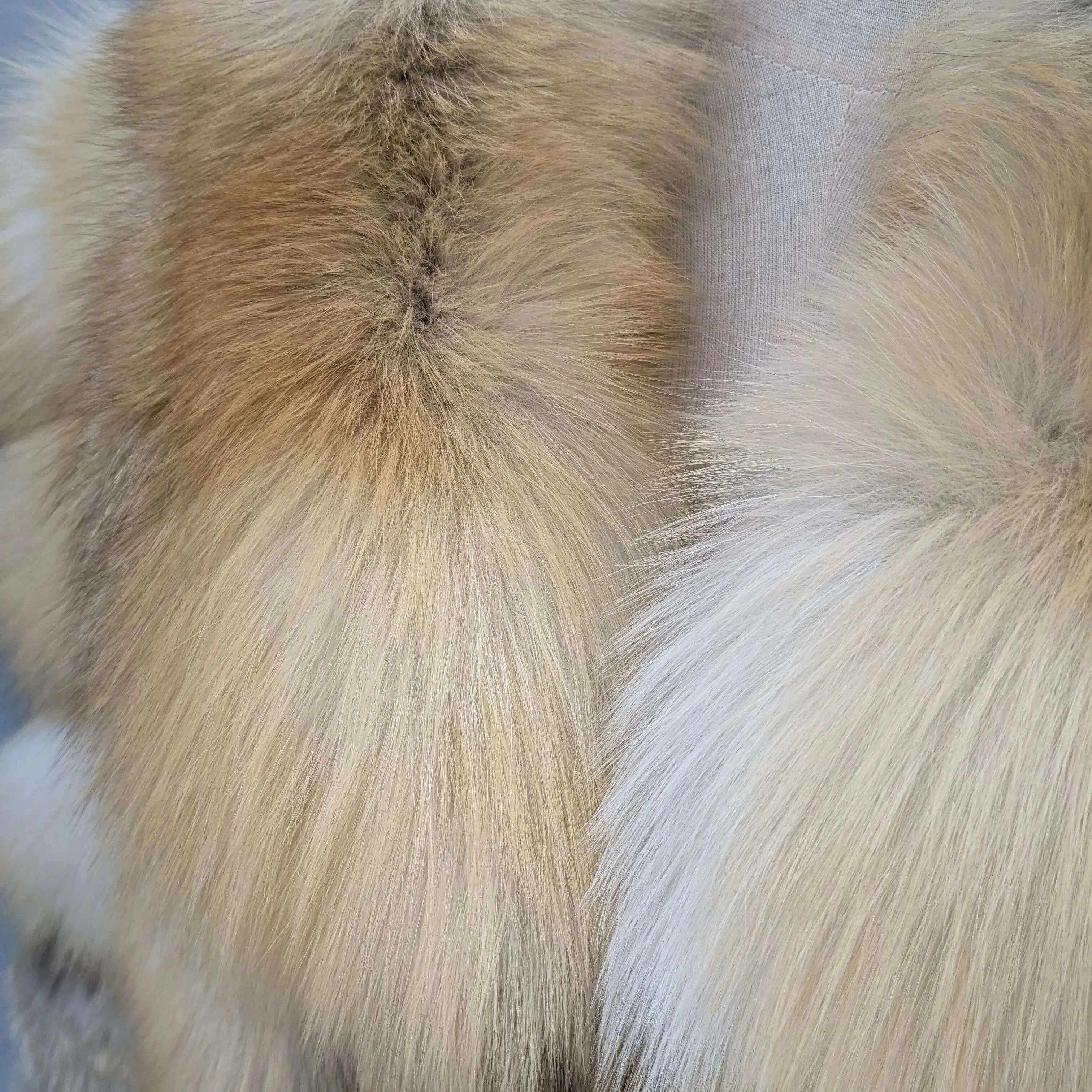 KIMLUD, Women Genuine Natural Golden Island Fox Fur Coat with fox fur collar For Winter Fashion Short Jacket, KIMLUD Womens Clothes