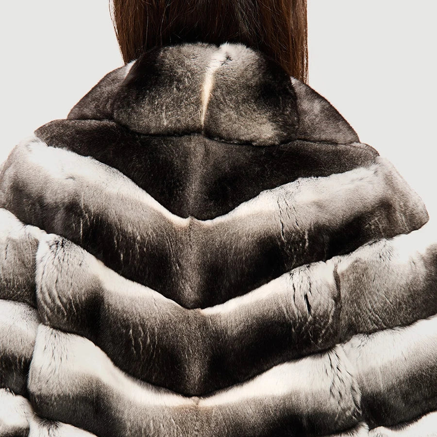 Nature Rex Rabbit Fur Jackets For Womens Real Rex Rabbit Fur Coat With Lapel New Arrivals Real Rabbit Fur Jacket