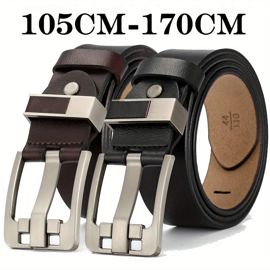 Long Large Plus Size 130 140 150 160 170cm Vintage Alloy Pin Buckle Men Belt High Quality Leather Luxury Straps Male Belt