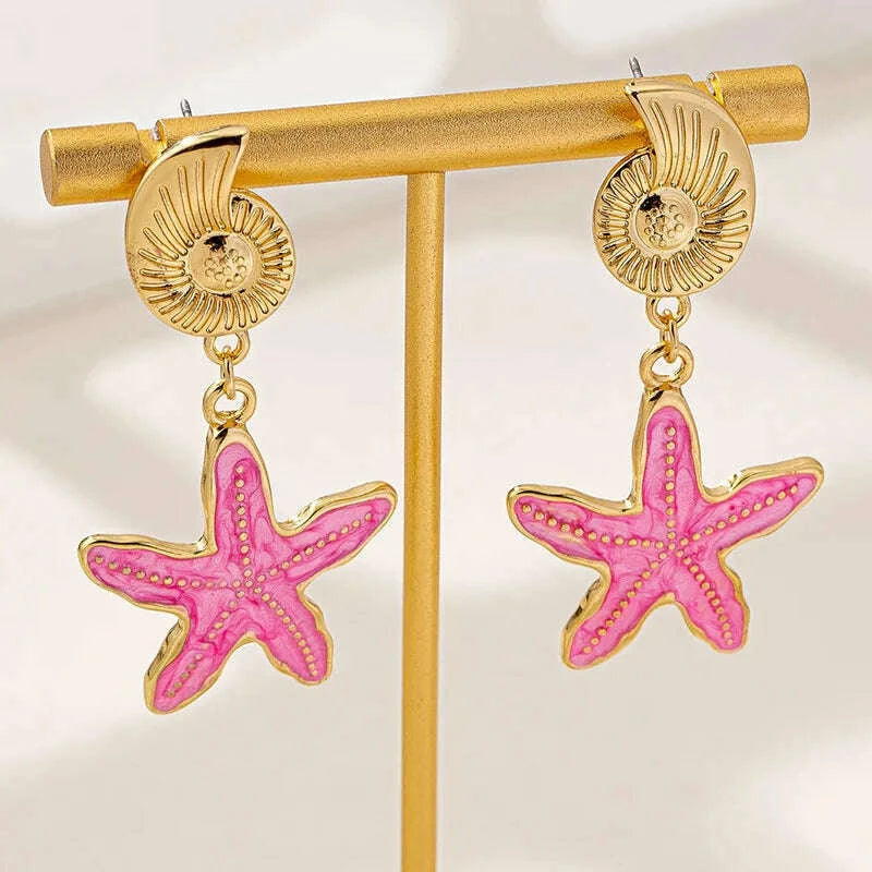 conch-earrings-for-women-fashion-childrens-fun-ocean-series-metallic-color-starfish-beach-holiday-style-banquet-gift-kimlud-kimlud-33915083