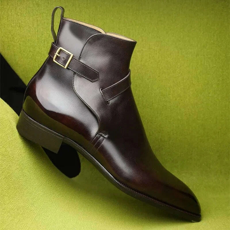 new-brown-short-boots-for-men-black-buckle-strap-fashion-ankle-boots-business-square-toe-men-bootskimlud-womens-fashion-34601854