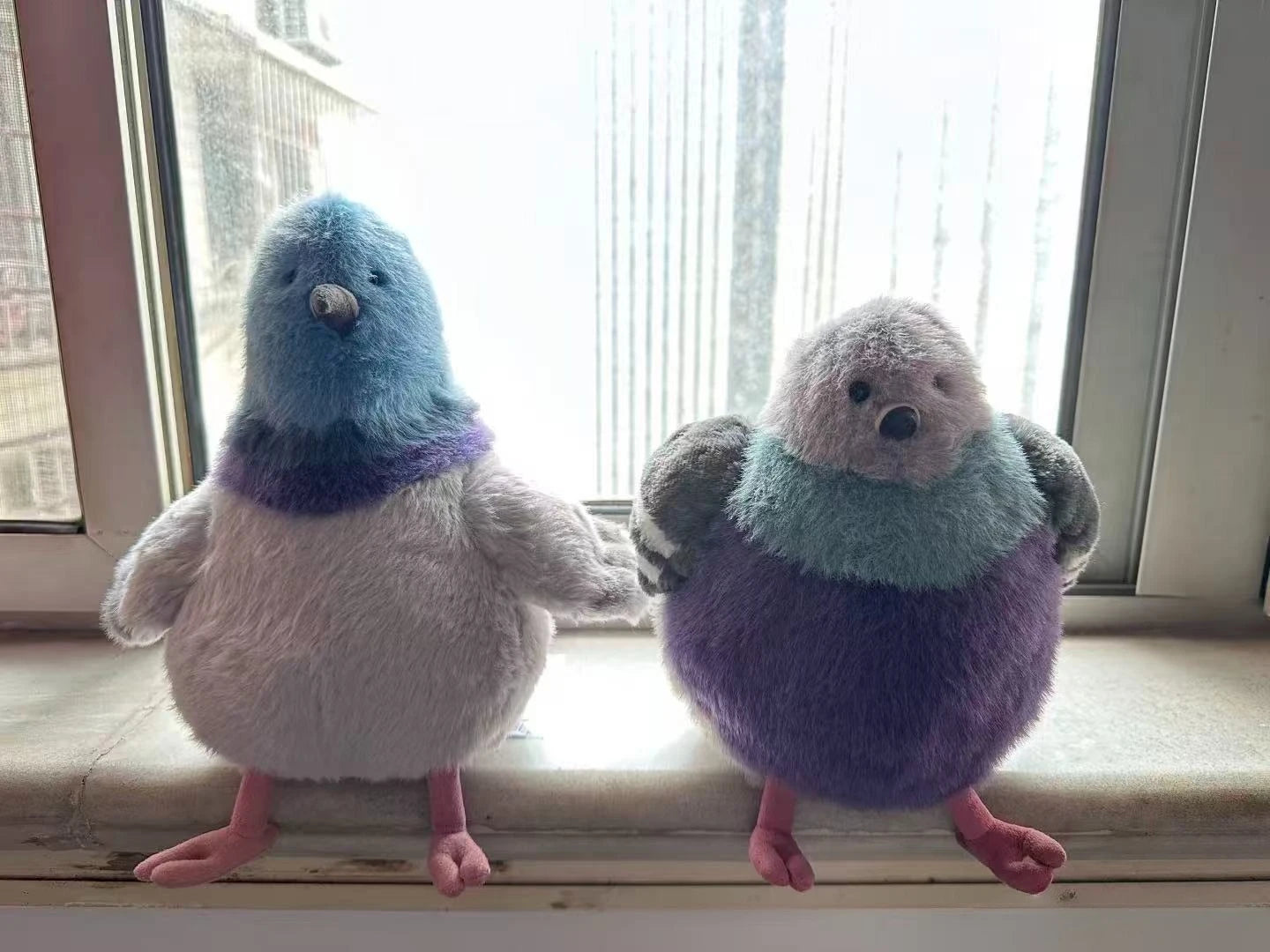 Fluffy Plush Bird Toy With Soft Furry Coat — Blue | KIMLUD