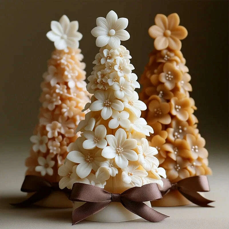 KIMLUD, 3D Christmas Tree Candle Silicone Mold DIY Christmas Party Decoration Aromatherapy Plaster Making Moulds Home Ornament Gifts, KIMLUD Womens Clothes