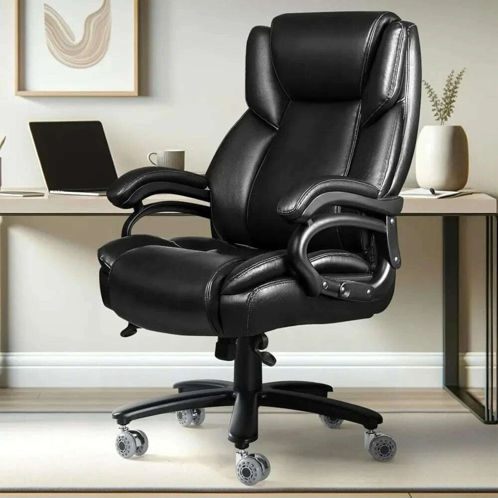 KIMLUD, 500lbs Heavy Duty Big And Tall Office Chair Dual Rubber Wheel Executive Desk Chair for Low Back Pain Relief, KIMLUD Womens Clothes