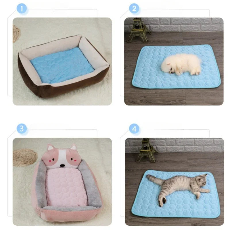 Dog Mat Cooling Summer Pad For Dogs Cat Blanket Sofa Breathable Pet Bed Washable For Small Medium Large Dogs