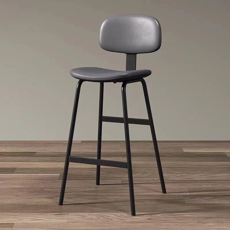Industrial Wrought-Iron Bar Stool Soft Bag Seat — Black | KIMLUD