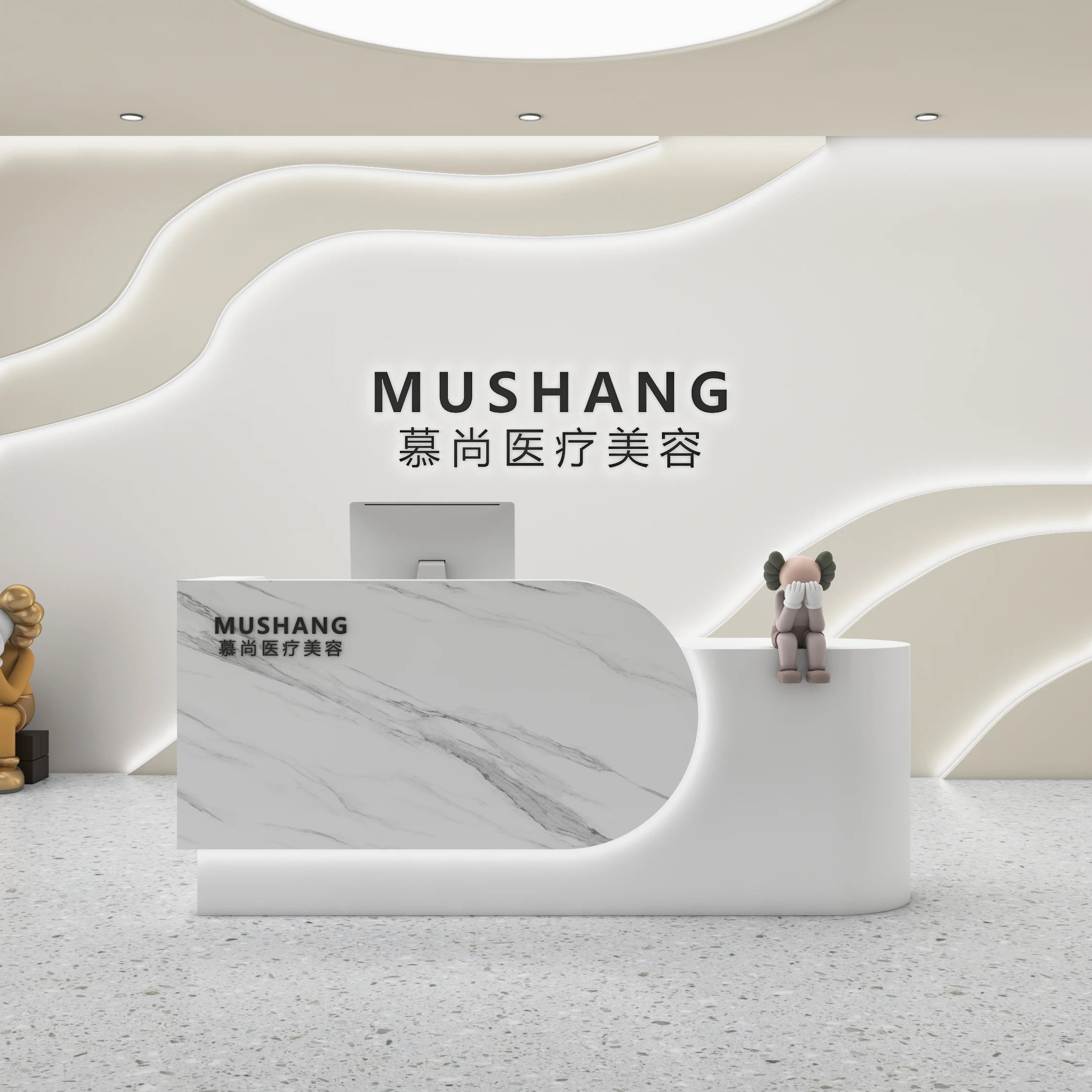 Best Organizers Reception Desks Design Display Drawer Beauty Reception Desks White Led Lights Comptoire Accueil Trendy Furniture