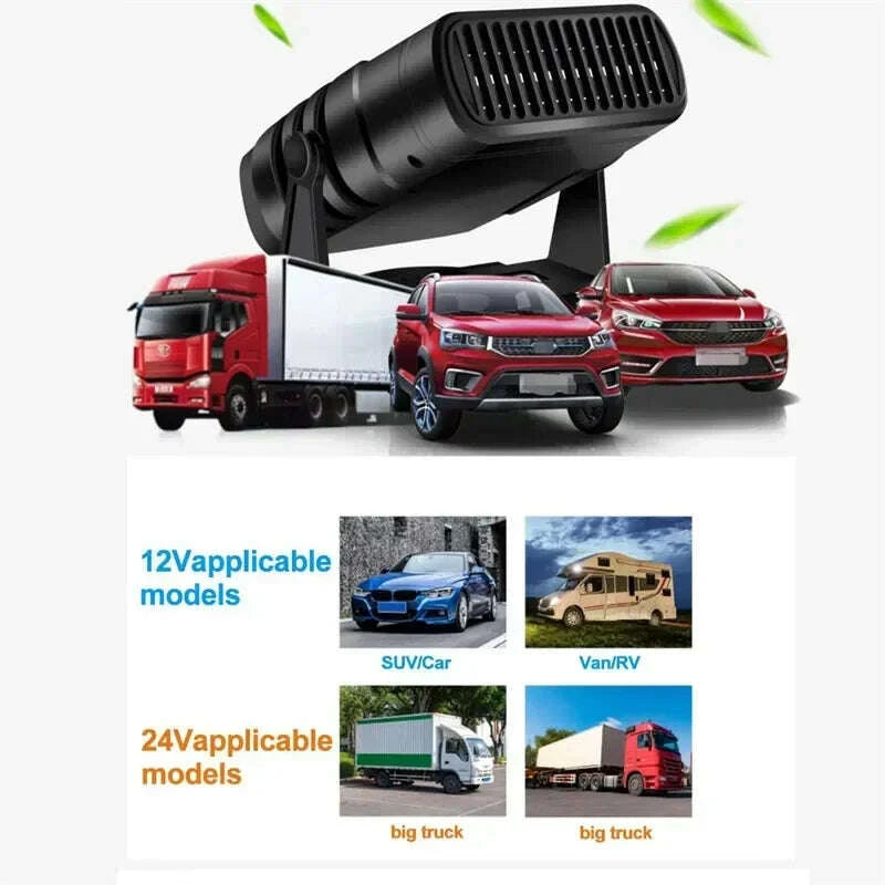 KIMLUD, Car Heater 12V 24V 4in1 Powerful Defroster Defogger for Windshield 360 Rotation Vehicle Interior Heater Auto Accessories Winter, KIMLUD Womens Clothes