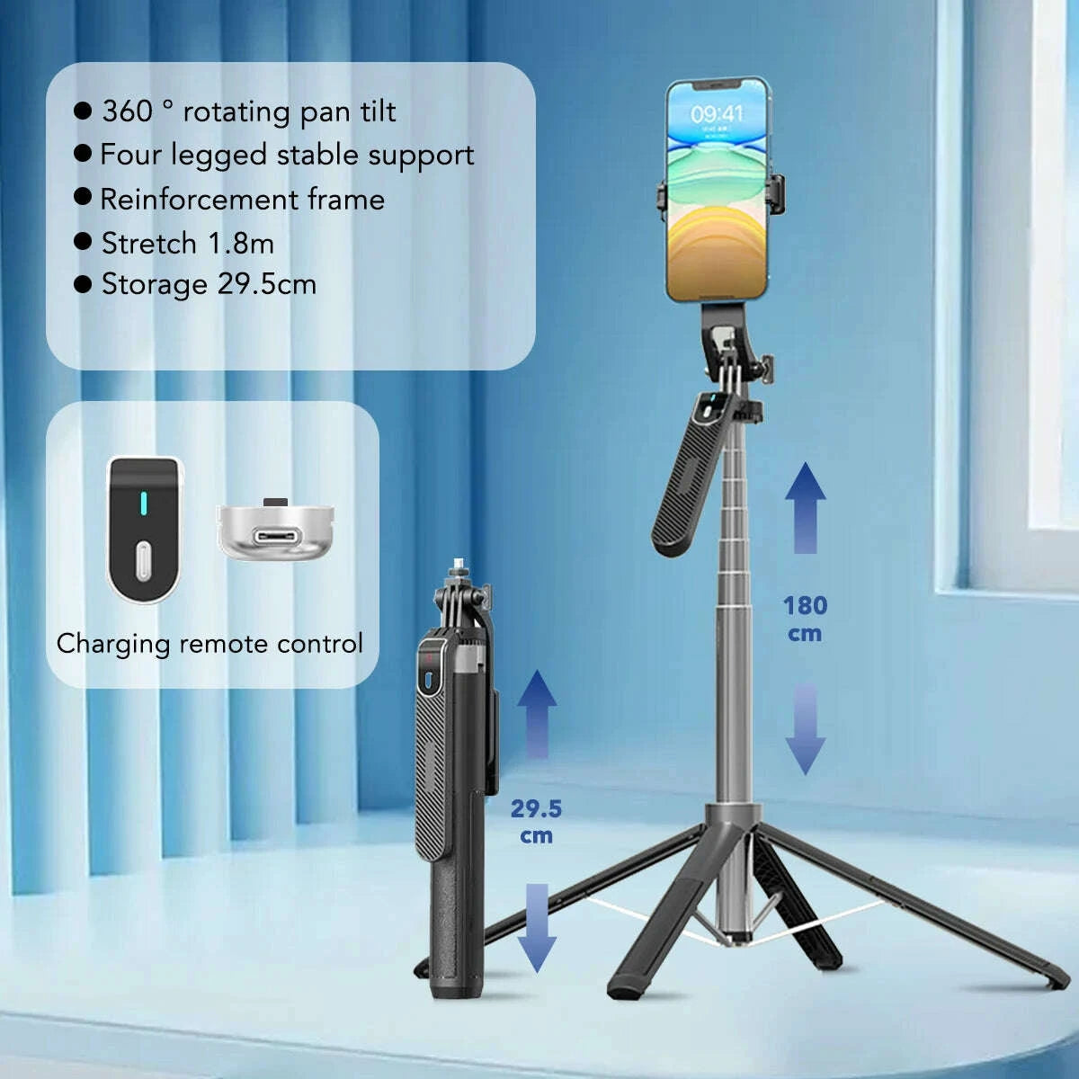 liscn-180cm-selfie-stick-tripod-360-rotation-portable-foldable-cell-phone-tripod-stand-stabilizer-for-travel-video-photographkimludkimlud-35561620
