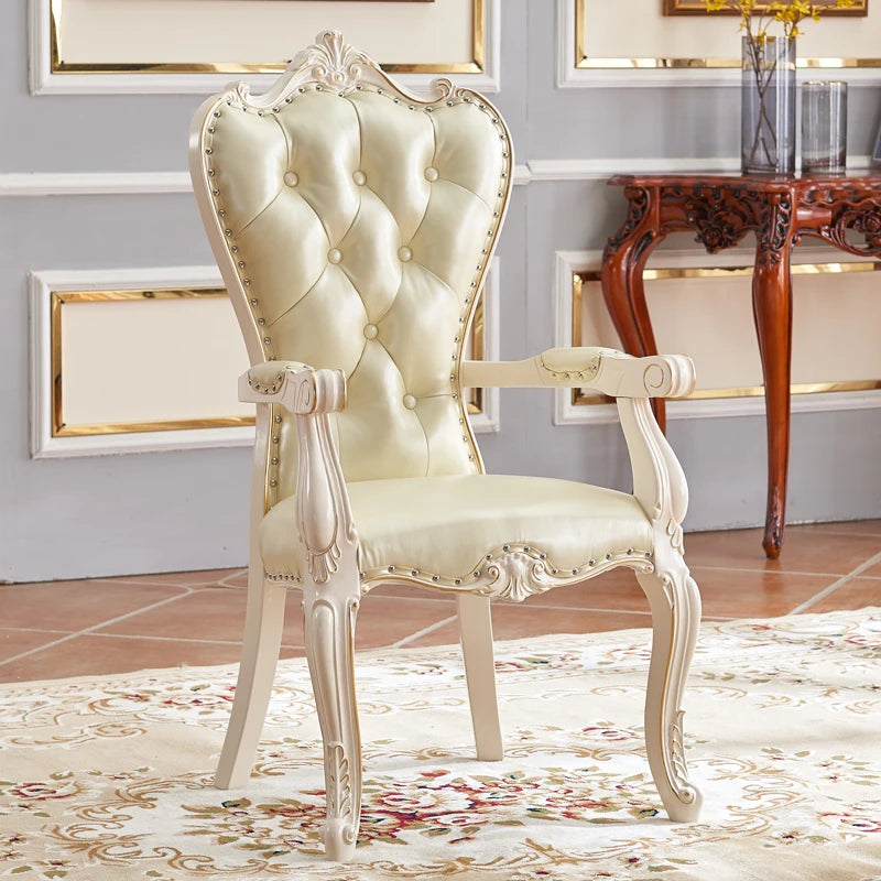 X European Solid Wood Dining Chair Princess Lazy Throne Luxury Lounge Chair Fashion Butterfly Ergonomic Muebles Entrance Furnitu
