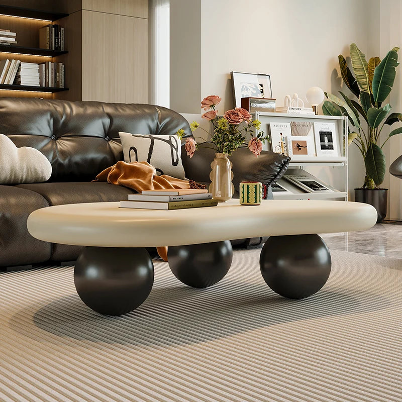 Nordic Cloud Shaped Coffee Table Solid Wood — Natural Wood | KIMLUD