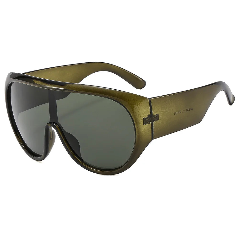 Retro Big Frame Sunglasses Square Pilot — Tea Color | KIMLUD