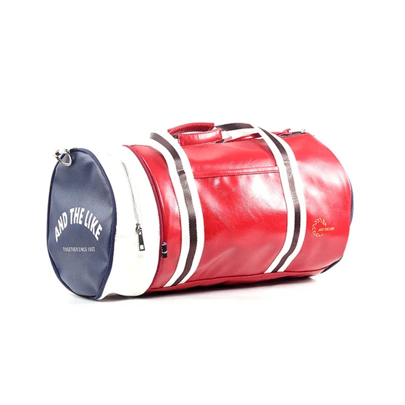 Gym Bag Men and Women Shoulder Bag Messenger Portable Training Basketball Bag Cylinder Travel Bags Sports Leather Handbag Tennis