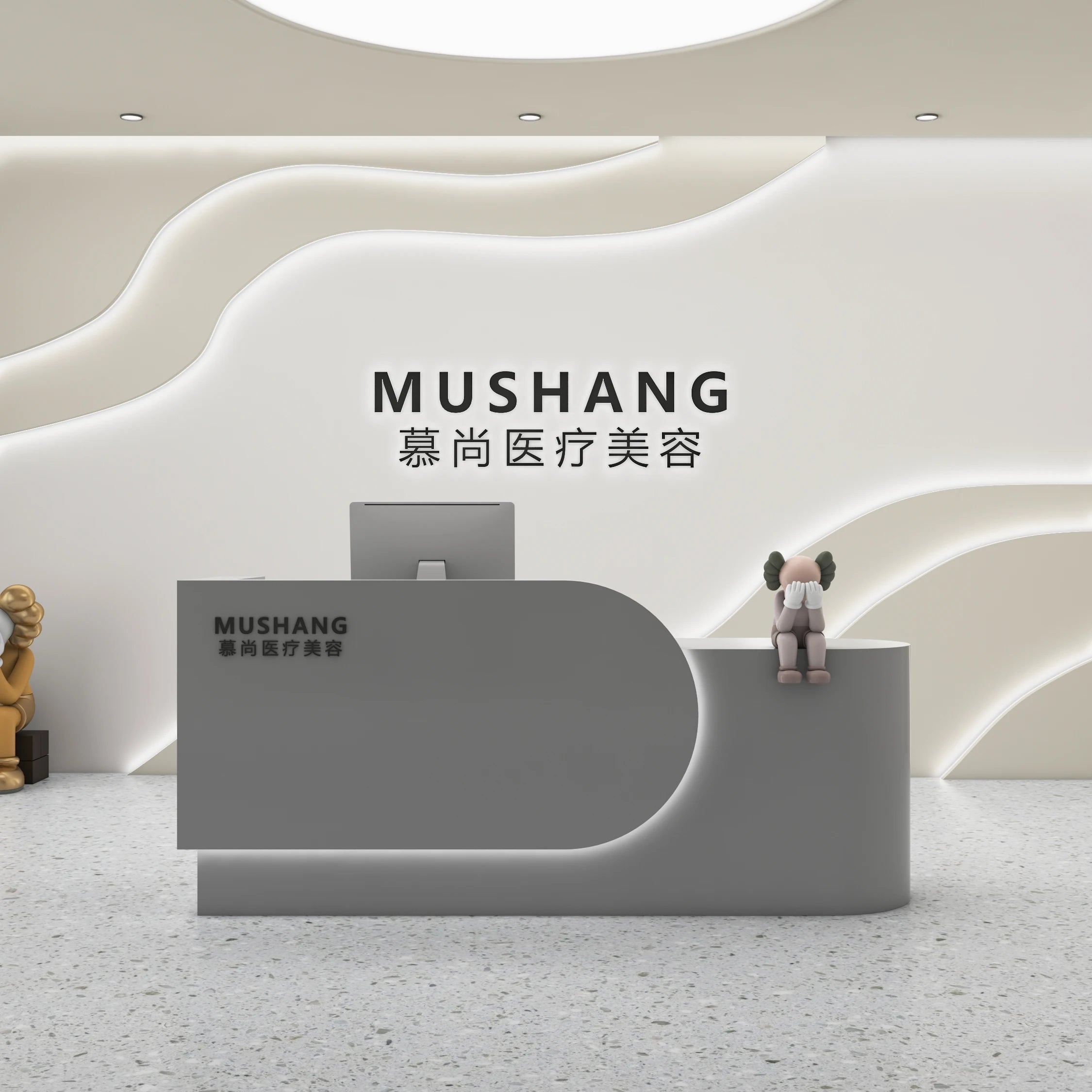 Best Organizers Reception Desks Design Display Drawer Beauty Reception Desks White Led Lights Comptoire Accueil Trendy Furniture