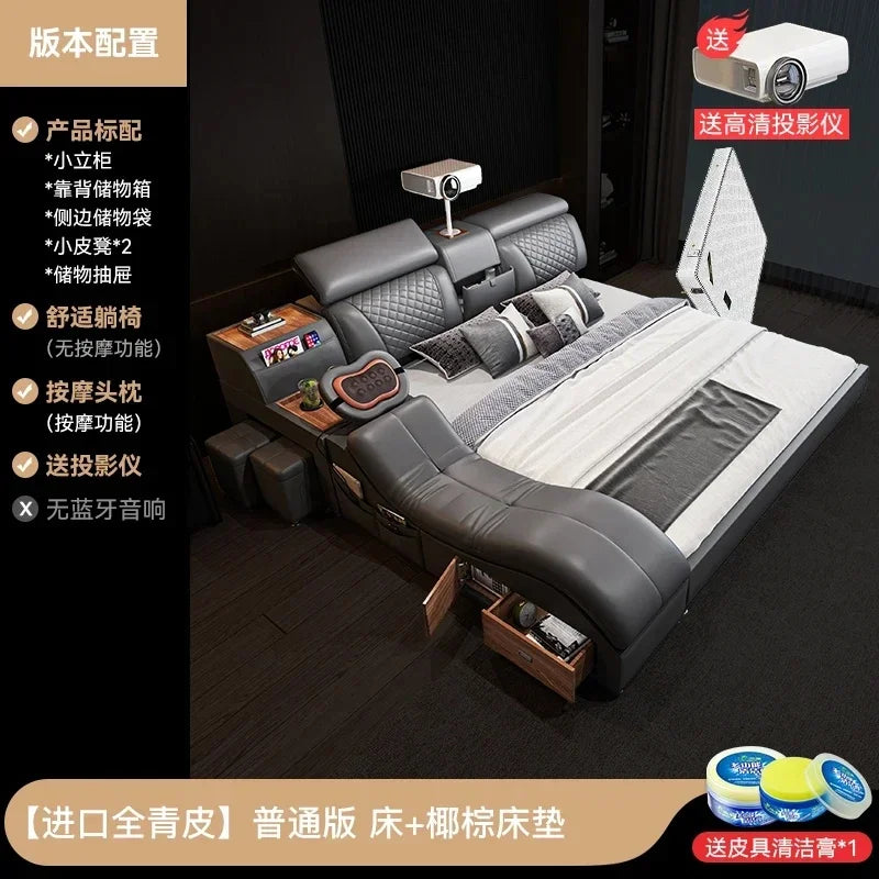 Smart Monster Frame Mattress Storage Bed Full Double Size Murphy Container Twin Bedroom Furniture