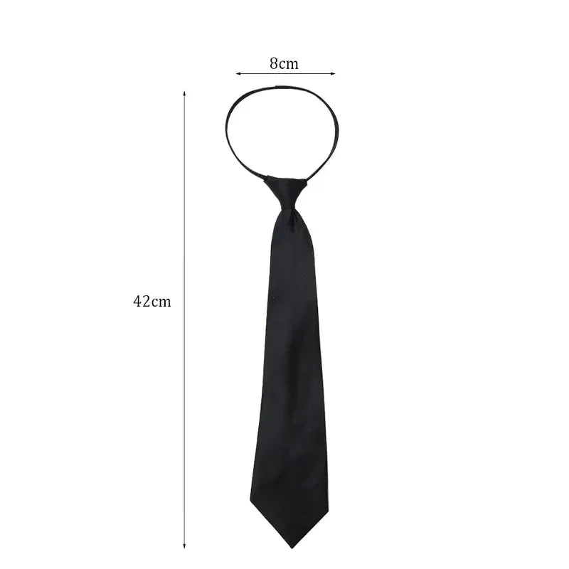 KIMLUD, Unisex Black Simple Clip on Tie Security Tie Uniform Shirt Suit Neckties Steward Matte Funeral Lazy Neck Ties Men Women Students, KIMLUD Womens Clothes