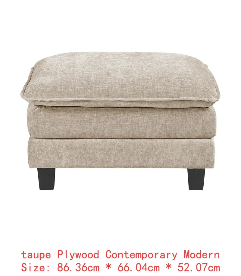 Chenille Sectional Sofa Set 6-Piece Modular Luxe Soft — Light Dove-Gray | KIMLUD