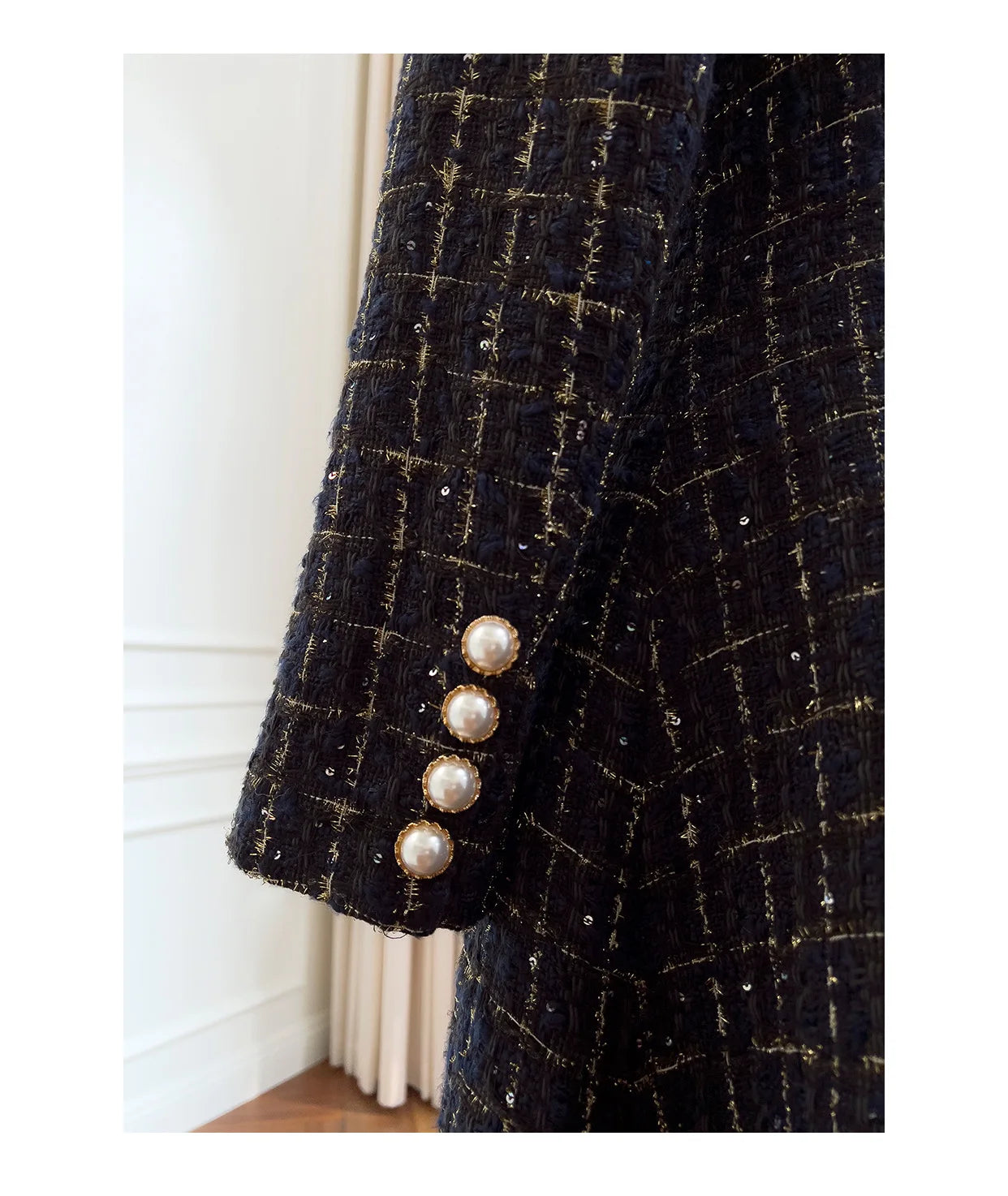 IEQJ Fashion Autumn Winter Evening Dress Women O-Neck Long Sleeves Single-breasted Zipper Cotton Tweed Umbrella Dresses New