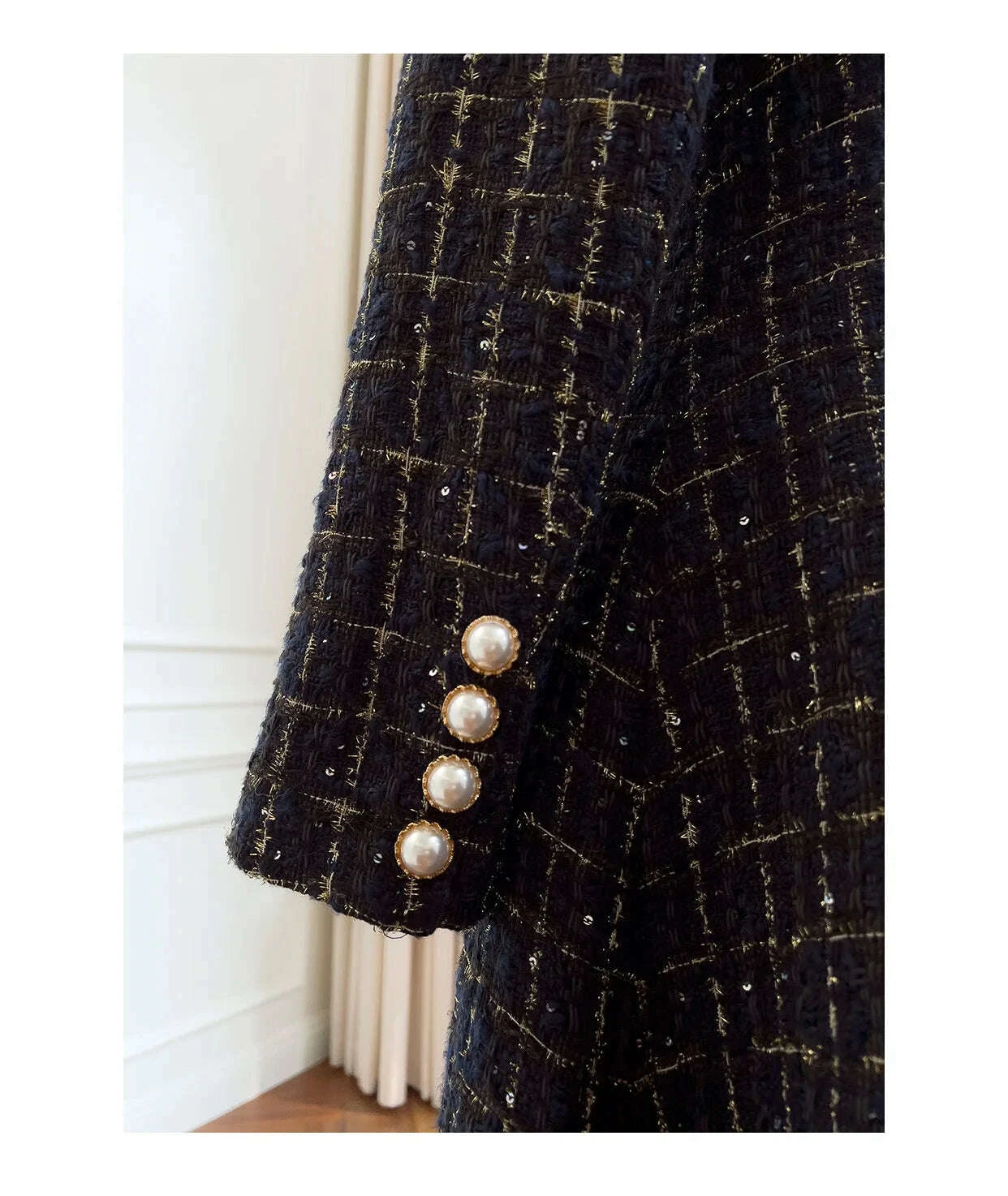 KIMLUD, IEQJ Fashion Autumn Winter Evening Dress Women O-Neck Long Sleeves Single-breasted Zipper Cotton Tweed Umbrella Dresses New, KIMLUD Womens Clothes