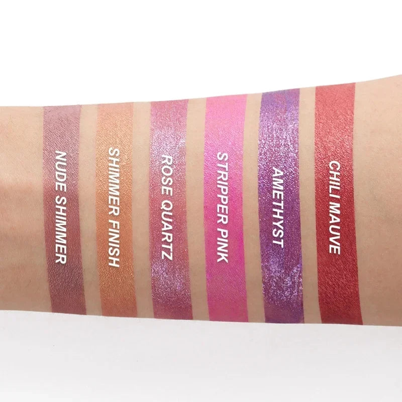 Matte Metallic Liquid Lipstick 12 Colors Waterproof Lasting Glitter Lip Gloss Shiny Shimmer Lip Tint Party Festival Lips Makeup