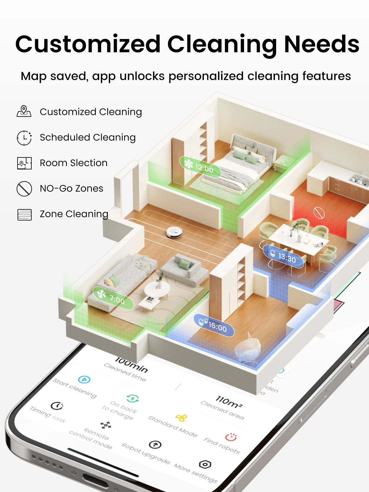 Lefant M2 Pro LDS Robot Vacuum and Mop Combo, 6000Pa Suction, Smart Mapping,60 Days Hands off Cleaning Vacuum