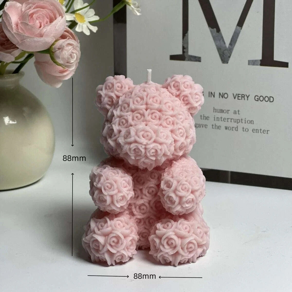 KIMLUD, Cute bear low-temperature scented candle, skin-friendly, couple handcrafted anti-scald, romantic scene props that can be torn of, KIMLUD Womens Clothes